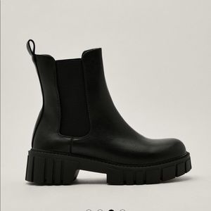 Pu Staggered Cleat Chelsea Boot from Nasty Gal